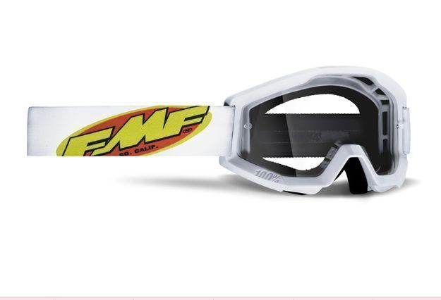 Маска кросс FMF Powercore Core White - Clear Lens