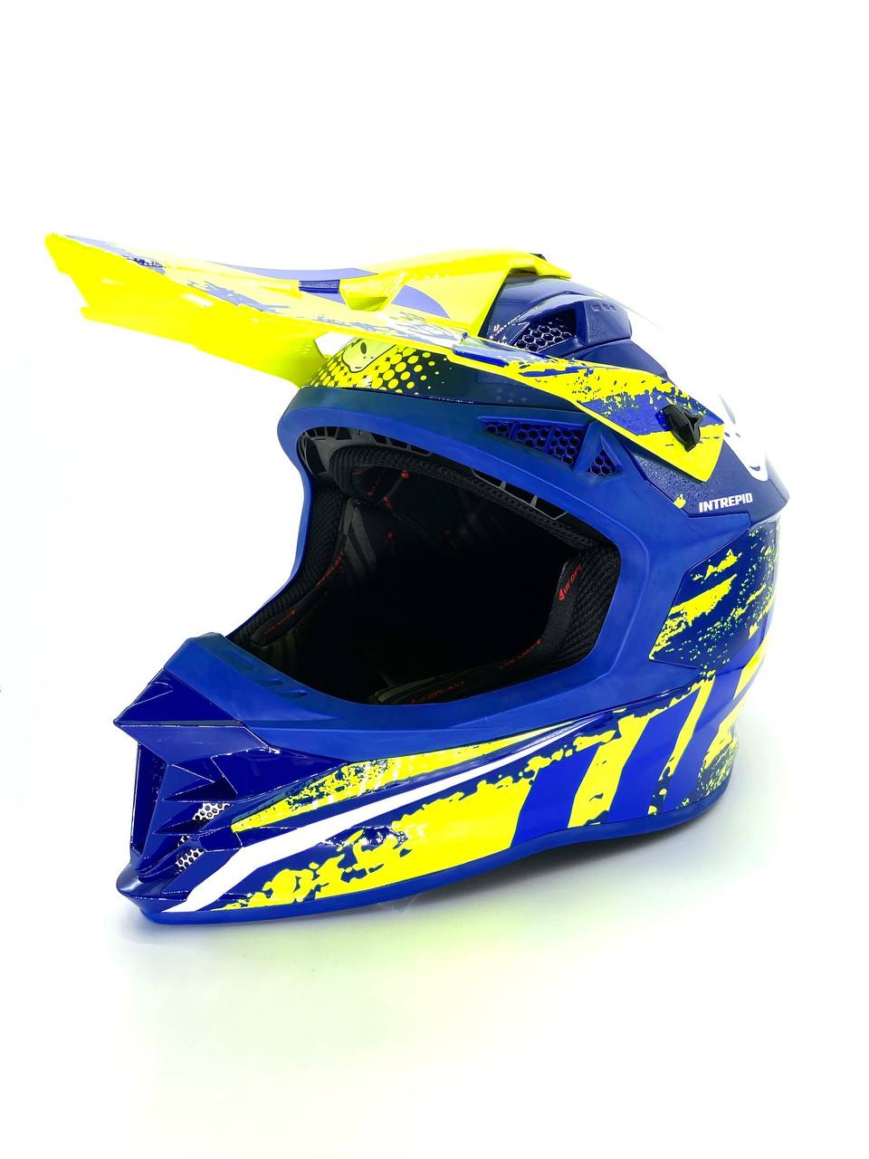 Мотошлем UFO HELMET INTREPID Blue-Neon Yellow XL