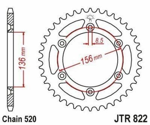 Звезда ведомая 822.50 Маяклаб (Sherco/Rieju)