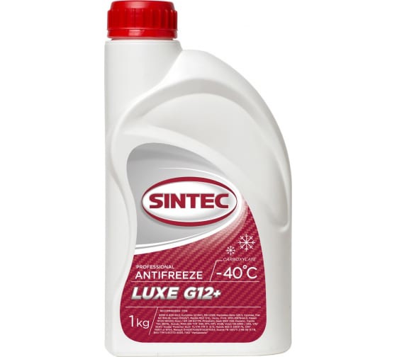 Антифриз Sintec LUX G12 -40С красно-оранжевый 1л